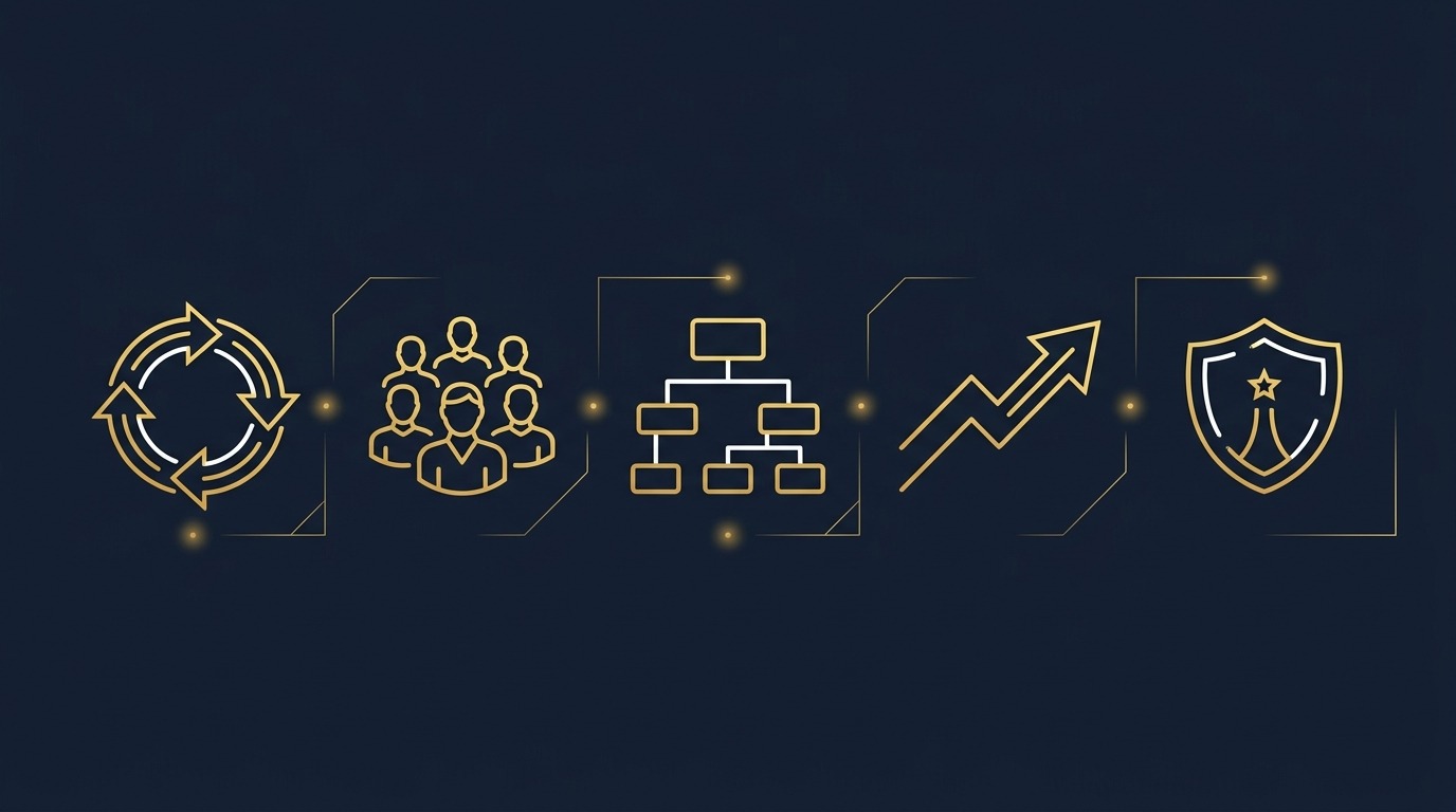 Infographic showing the five factors that move a business valuation multiple