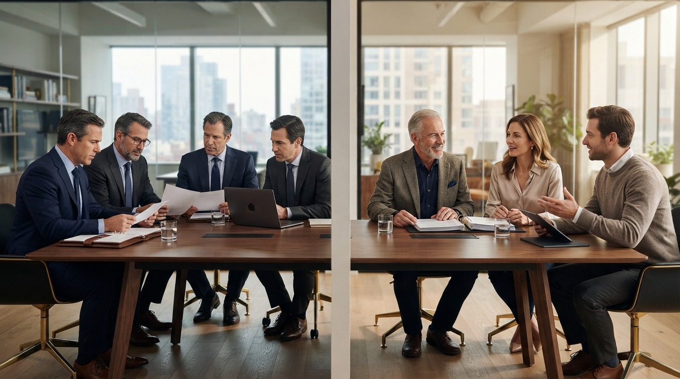 Private equity firm partners and family office principals compared as mid-market business buyers